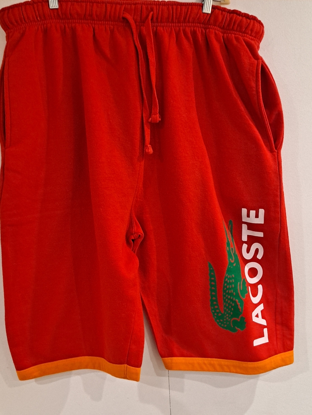 Lacoste Mens Fleece VTG Y2K Baggy Alligator Logo Shorts 3X"Rare" NWOT